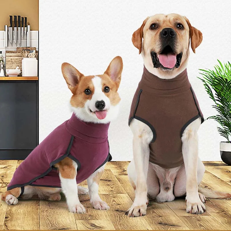 Mono de invierno con cuello alto para todas las razas de perros pequeños y grandes, suéter con capucha elástico, abrigo cálido para Bulldog, ropa para mascotas