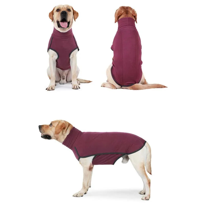 Mono de invierno con cuello alto para todas las razas de perros pequeños y grandes, suéter con capucha elástico, abrigo cálido para Bulldog, ropa para mascotas