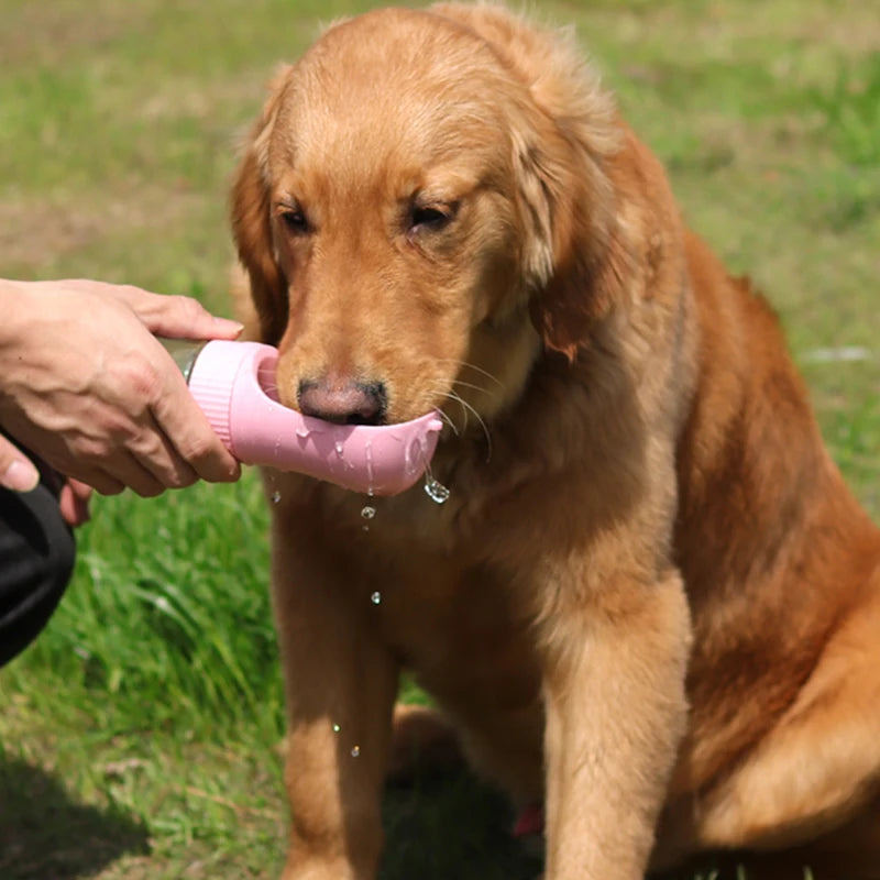 Portable Large Dog Water Bottle With Food Outdoor Travel Walking Drinking Bowl Feeder Pug Golden Labrador Retriever Pet Supplies