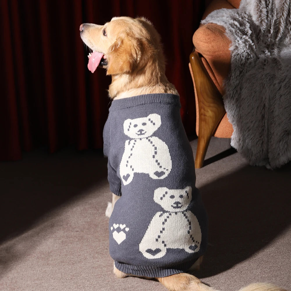 HOOPET Bear Warm Sweater For Big Dog Winter Padded Pet Jacket Stretchy Soft Wool Golden Retriever Cloth Doll Cat Coat Suppliers