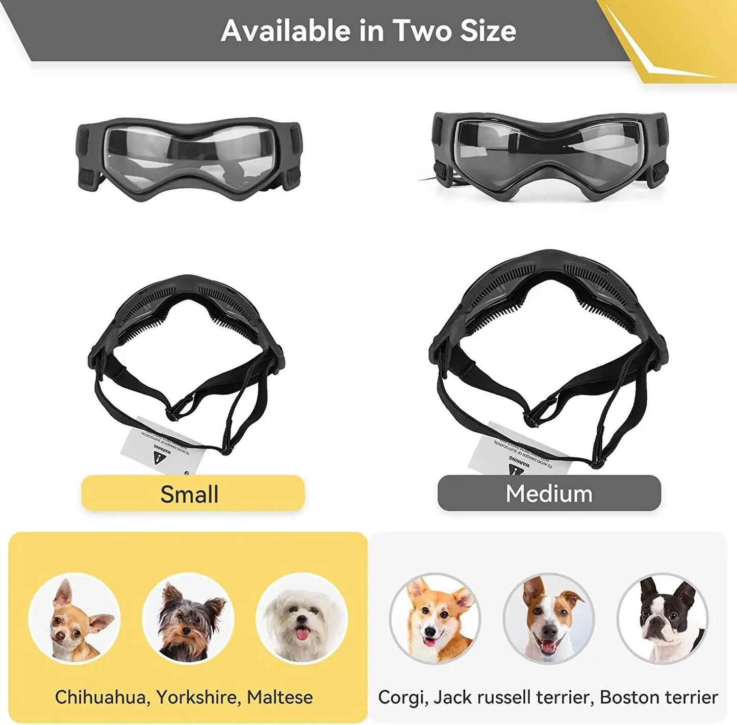 Gafas para Perros de Razas pequeñas, Gafas de Sol para Perros de Razas pequeñas, Gafas con protección UV para Cachorros de Perros pequeños, Conducción al Aire Libre