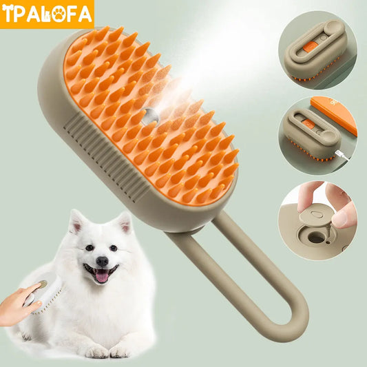 Cepillo de agua 3 en 1 para perros, cepillo eléctrico de vapor para mascotas, depilación de silicona suave, cepillo de agua, suministros de cuidado para perros, accesorios para mascotas