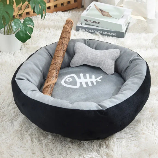 Four-season universal dog nest and cat nest egg tart round solid color pet nest warm mat pet bed high-end pet supplies