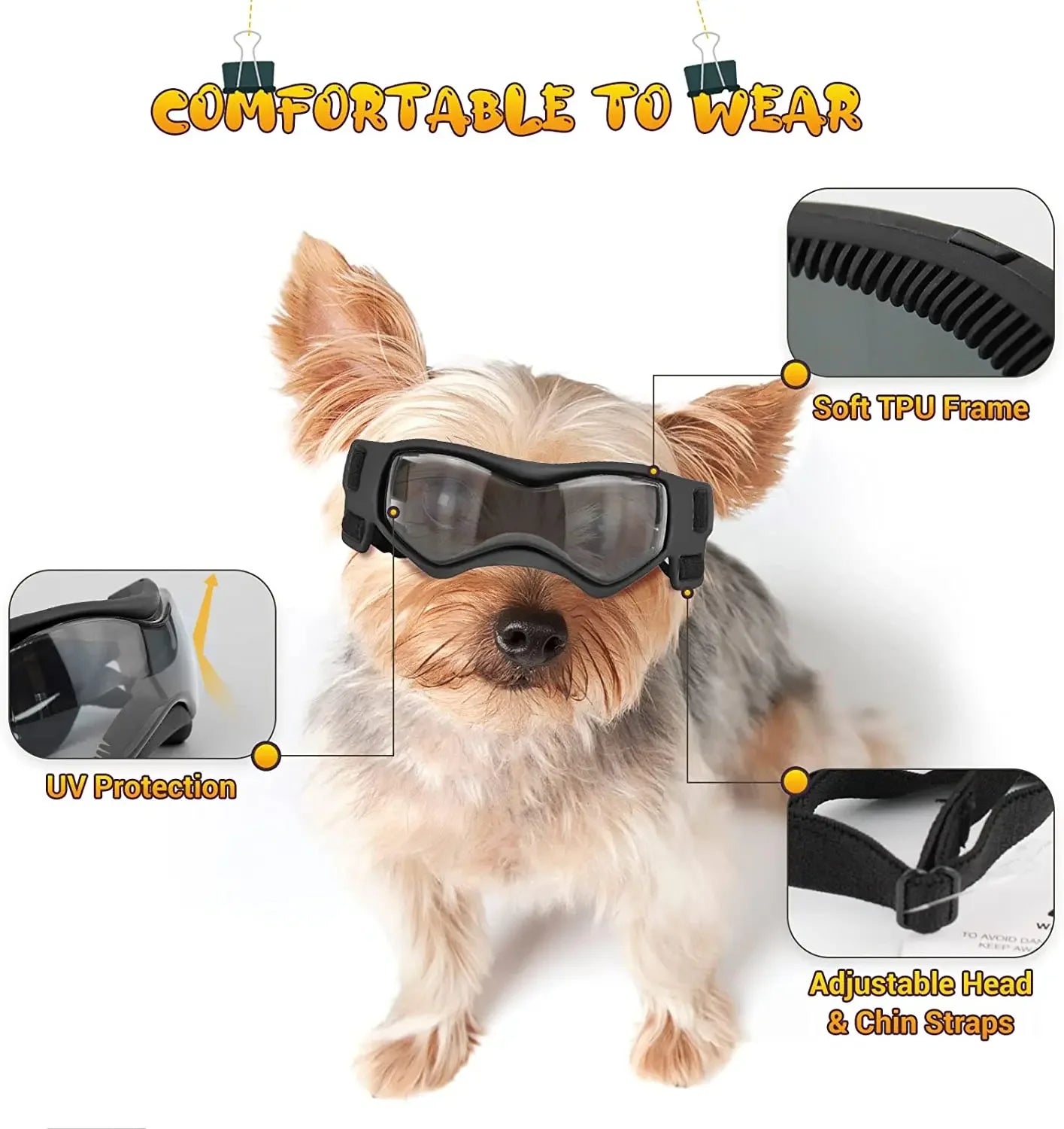 Gafas para Perros de Razas pequeñas, Gafas de Sol para Perros de Razas pequeñas, Gafas con protección UV para Cachorros de Perros pequeños, Conducción al Aire Libre