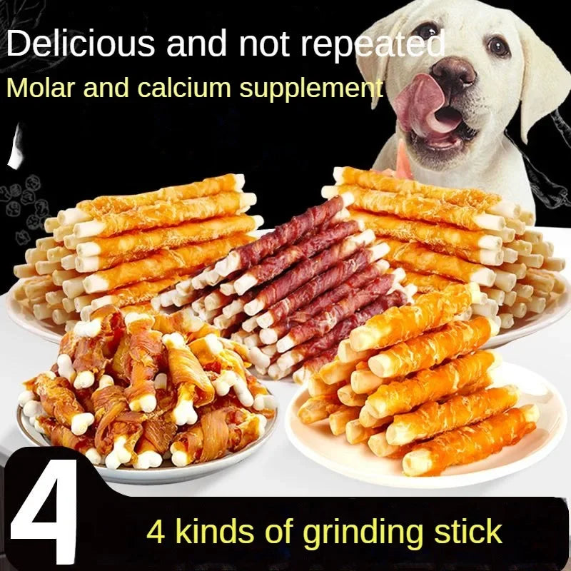 bolsas de múltiples sabores de snacks para perros resistentes a mordeduras, limpieza de dientes, pollo, pato, carne, perros, recompensa de entrenamiento, comida seca para mascotas