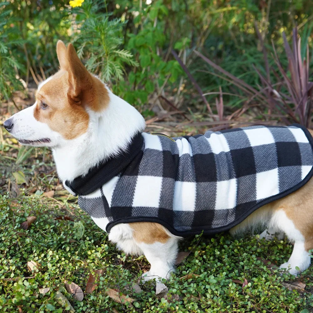 Winter Pet Dog Warm Jacket Cat Fleece Coat Plaid Hoddies Small Medium Large Dog Kitten Sweater French Buldog Big Dog Clothes